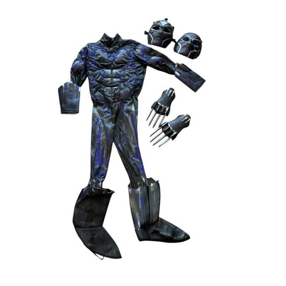 MARVEL RUBIE’S Black Panther Costume Size 10-12 years Battery operated light up - Picture 3 of 13